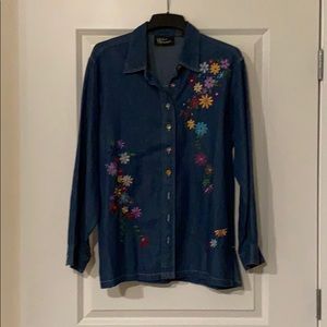 Women’s Jean Material Shirt Jacket Size L